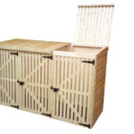 Albany Triple bin store with slatted roof option - please note colour is more orange/brown than shown in photo