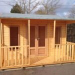 Albany Carlton 12 x 11 summerhouse - with modern doors & windows and verandah