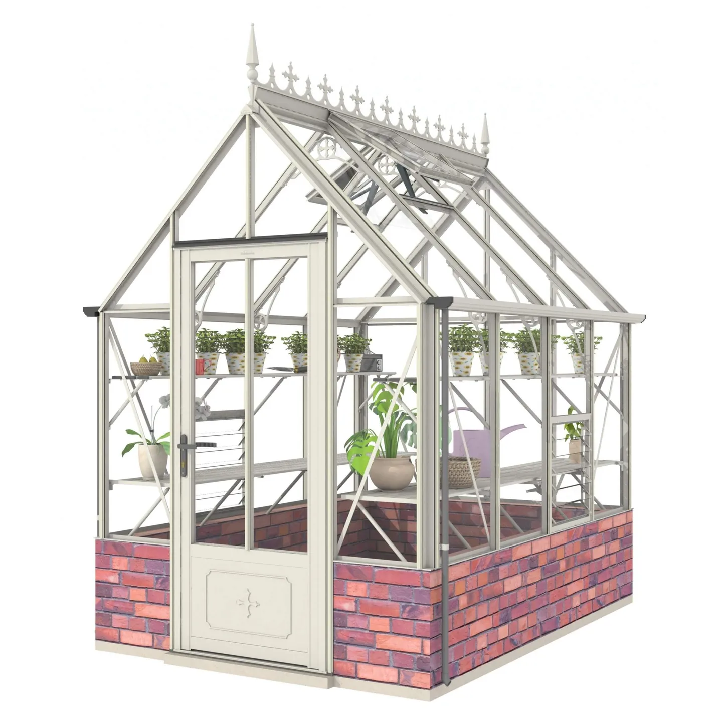 Robinsons Rugby Dwarf Wall greenhouse 6 x 8 in Pastel Sage
