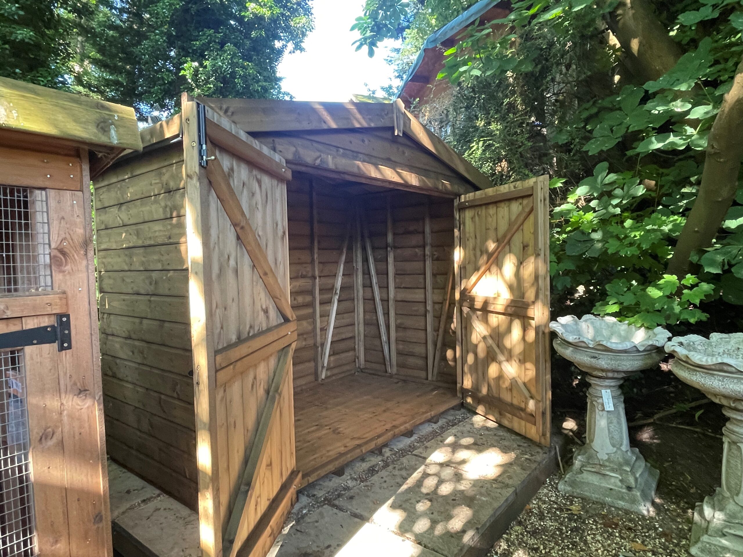 Topwood Shiplap Mini Shed apex 7 x 4 - coach bolt hinges, pressure treated & solvent treated & EPDM rubber roof