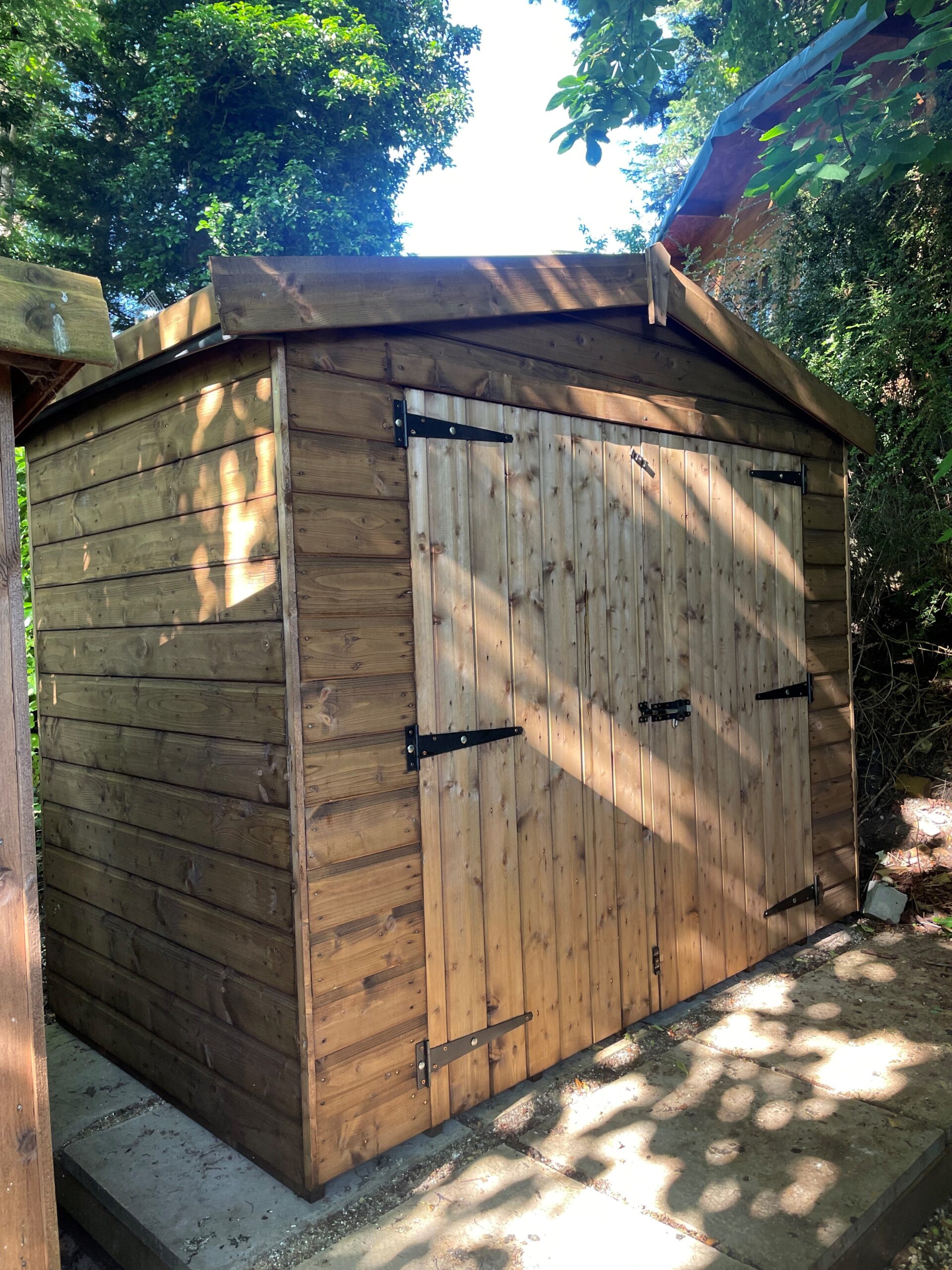 Topwood Shiplap Mini Shed apex 7 x 4 - coach bolt hinges, pressure treated & solvent treated & EPDM rubber roof