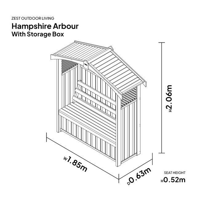 Zest Hampshire Arbour measurements