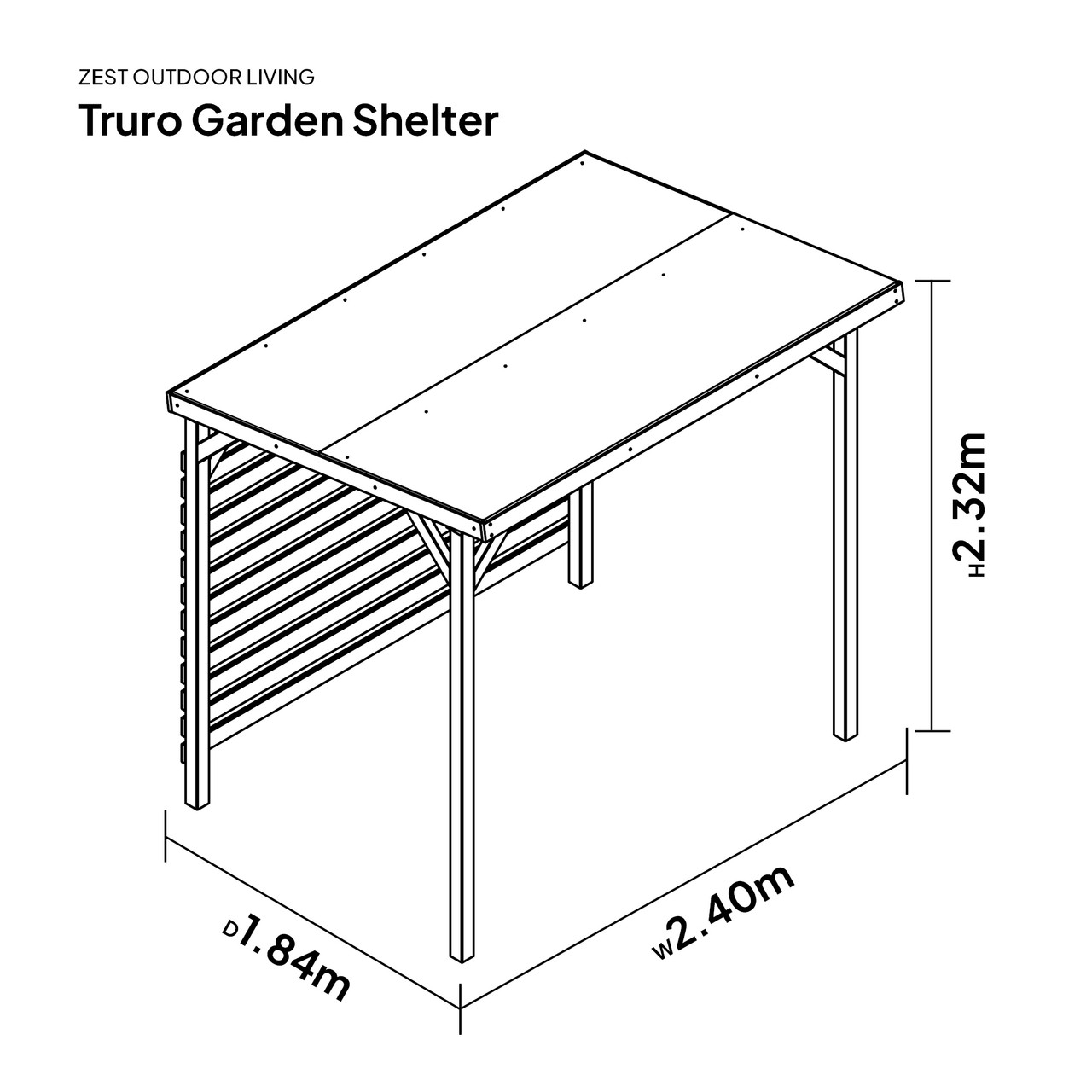 Zest Truro Garden Shelter Measurements