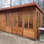 Malvern Stretton 14 x 8 - Redwood - Plain Glazing - Partition & Shed door - Bearers - T&G lining & insulation to 10 x 8 section